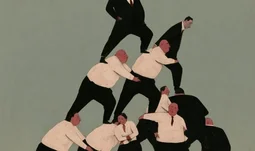 bankers making a pyramid