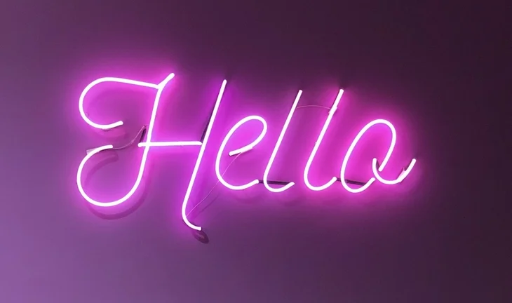 Hello sign 