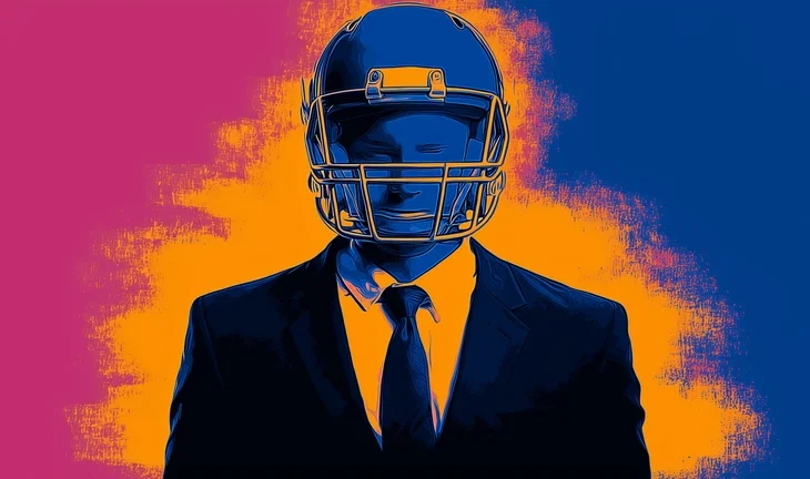 Banker wearing helmet